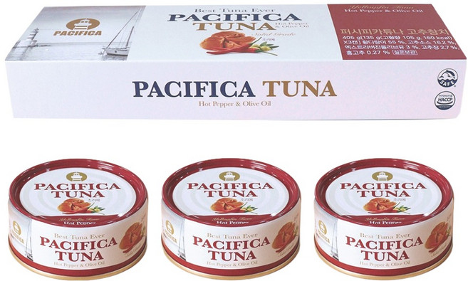 퍼시피카튜나 황다랑어 고추참치, 135g, 3개