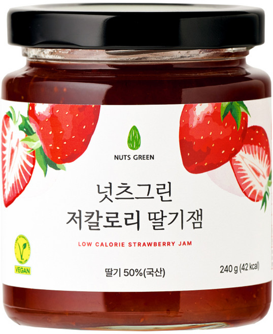 넛츠그린 저칼로리 딸기잼, 1개, 240g