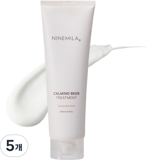 나인밀라 카밍비어 맥주효모 헤어 트리트먼트, 200ml, 5개