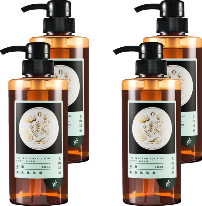 tsaio 上山採藥 美背沐浴露 茶樹, 430ml, 4瓶