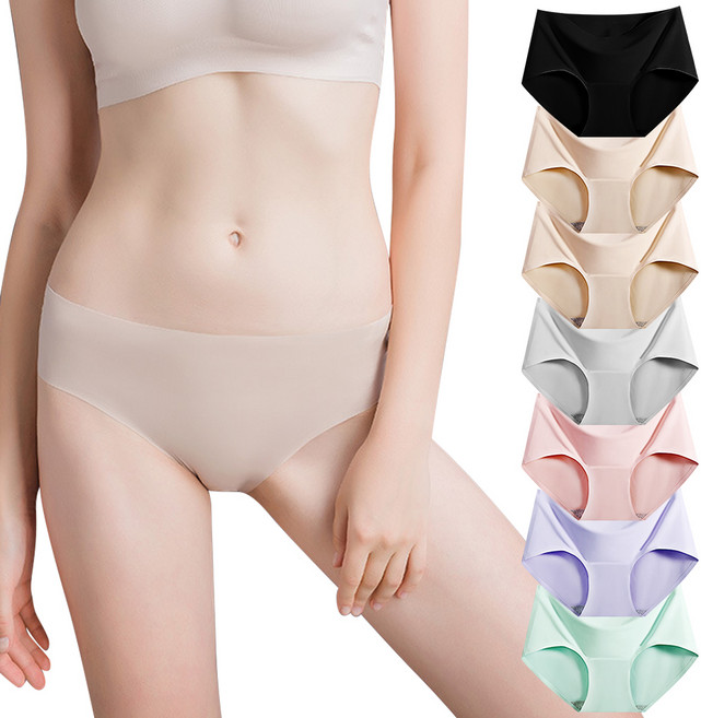 AnotherD 無痕內褲 7件組, 膚色2 + 黑色1 + 灰色1 + 粉色1 + 紫色1 + 薄荷綠1