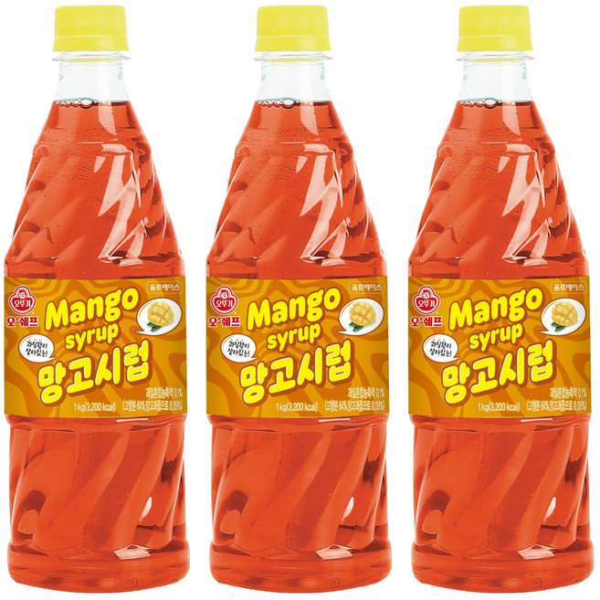 오쉐프 망고시럽, 3개, 1kg