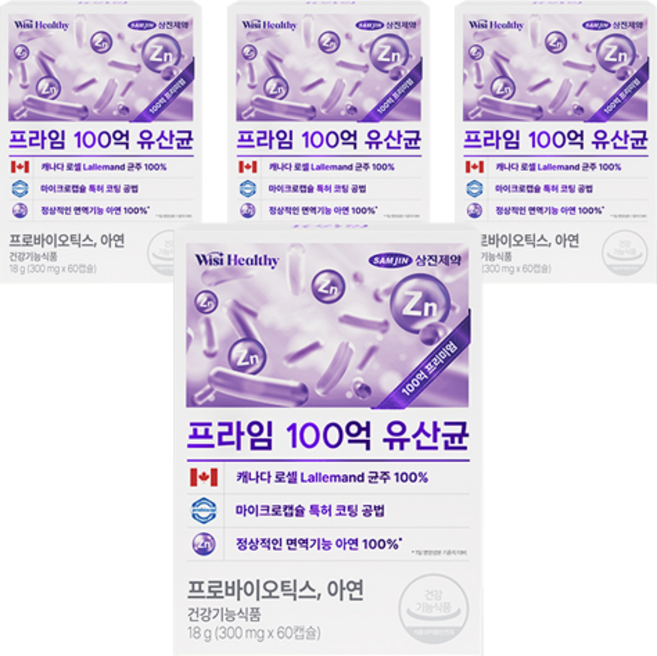 위시헬씨 프라임 100억 유산균 18g, 60회분, 4개