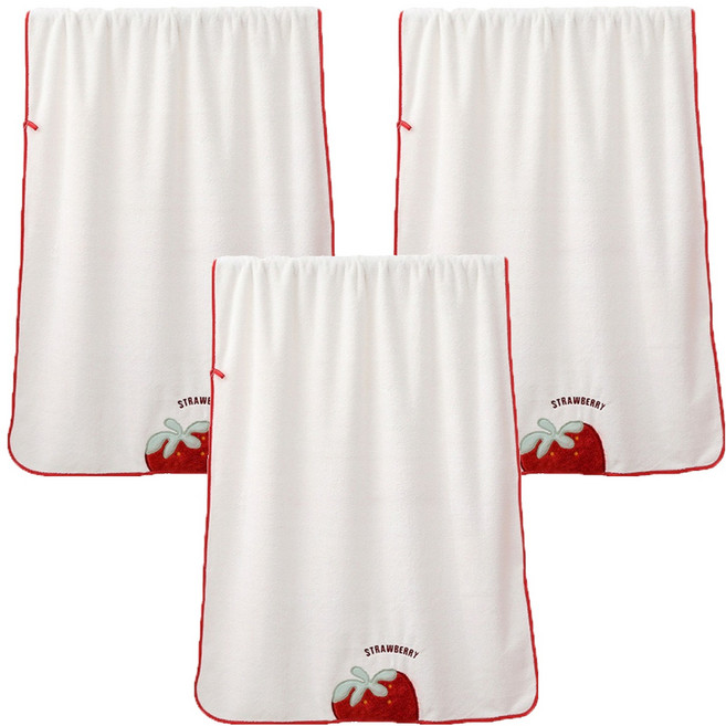 원이네 부드러운 딸기 바스타월 300g, 혼합색상, 3개