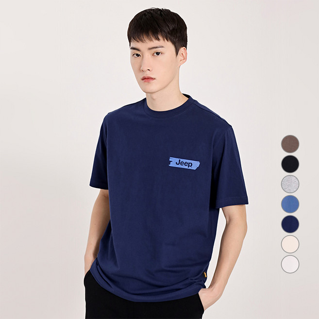 지프 남여공용 통기성 페인팅프린트 스몰지프 반팔 티셔츠 JM6TSU392