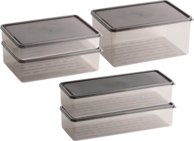 비트리 부드럽게 휘어지는 냉동실정리용기 1.5L + 2.1L x 2p + 2.3L + 3.8L, 1세트