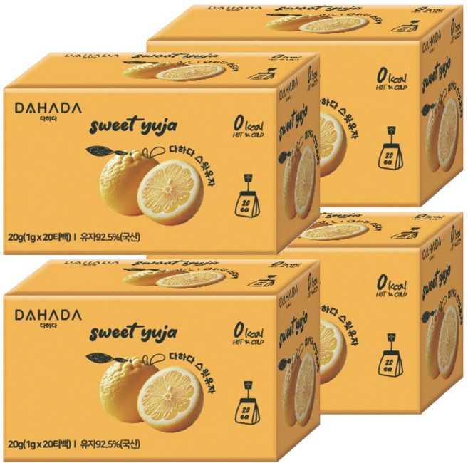 다하다 스윗 유자, 1g, 20개입, 4개