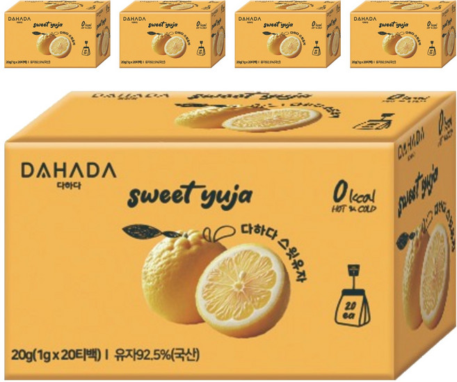 다하다 스윗 유자, 1g, 20개입, 5개