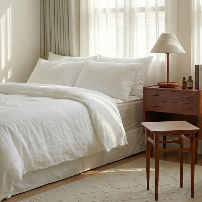 지베딩 순면 60수 이불커버, 화이트