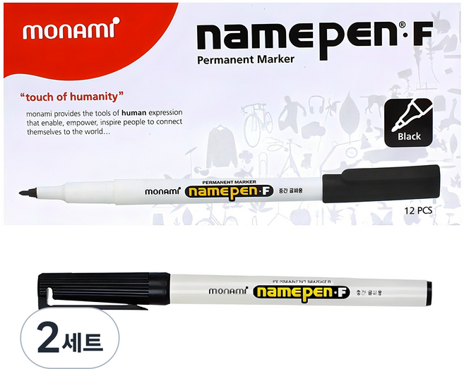모나미 중간글씨용 네임펜 Fine, 흑색, 24개