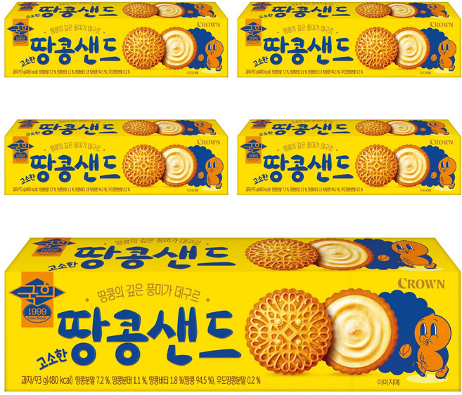 국희 고소한 땅콩샌드 소, 93g, 5개