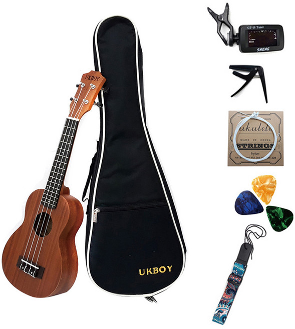 UKBOY 학습용 고급 우쿨렐레 PN205 + 구성품 6종 세트, 소프라노, 1개
