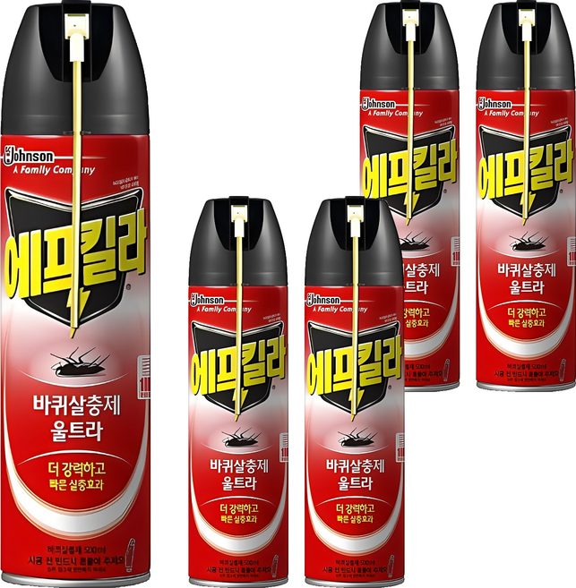 에프킬라 울트라에스에어로솔 바퀴 살충제, 500ml, 5개