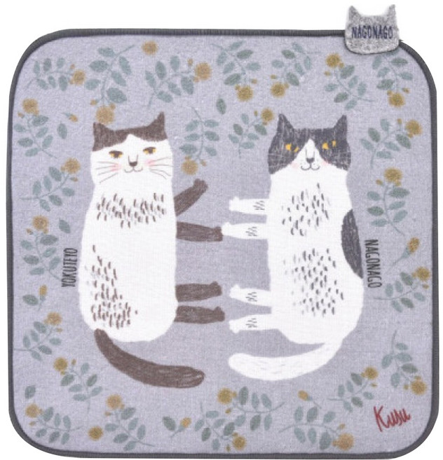 kUSUgURU JAPAN 日本眼鏡貓 日本正版商品 Nagonago-san系列 紗布絨手帕毛巾