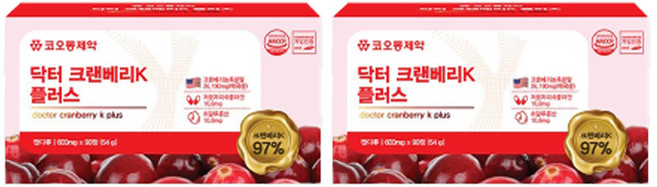 코오롱제약 닥터 크랜베리 K 54g, 30정, 6개