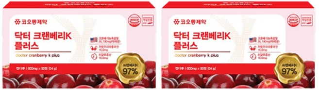 코오롱제약 닥터 크랜베리 K 54g, 30정, 6개 - 쿠팡