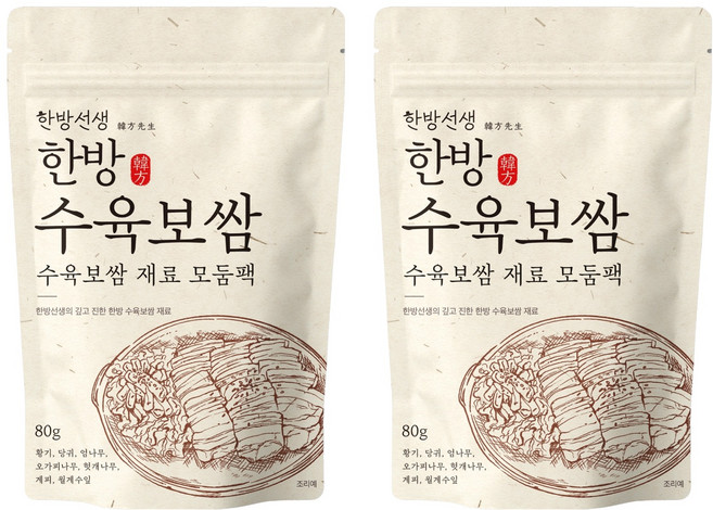 한방선생 수육 보쌈 재료 티백, 80g, 2개