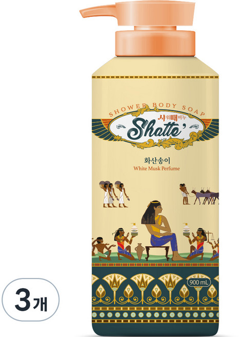 샤워때비누 화산송이 바디워시, 900ml, 3개