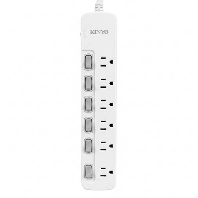Kinyo 6開6插3P安全延長線 3孔 NSD366-9, 274.3cm, 單色, 1個