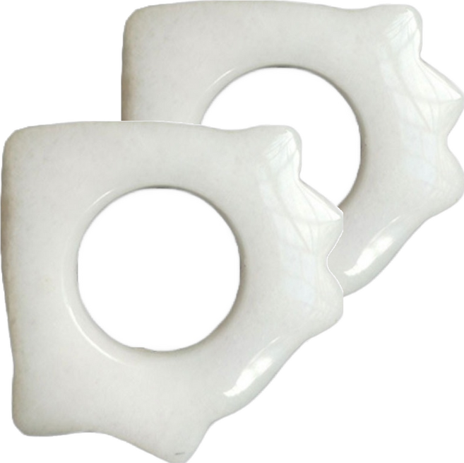 라이프포인트 괄사 지압 마사지기 반지, 2개, 내츄럴화이트