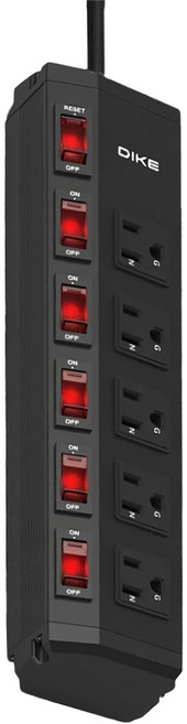 DIKE 工業級鋁合金電源延長線 2孔 + E, 2.7m, 黑色, 1條