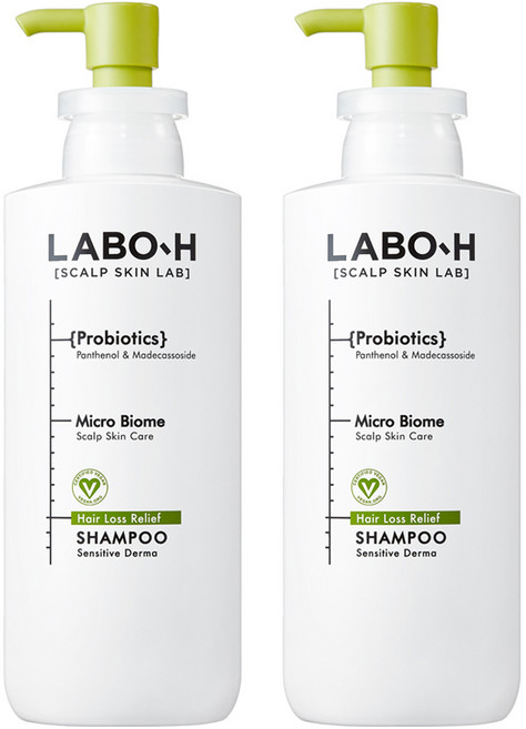 라보에이치 프로바이오틱스 탈모 완화 민감더마 샴푸, 400ml, 2개