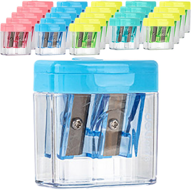 델리 코미코 휴대 2홀 미니 연필깎이 E0576, 랜덤발송, 24개