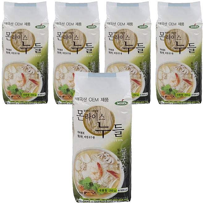 MORN 라이스누들 비빔국수용, 250g, 5개