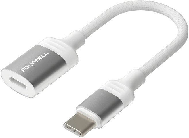 POLYWELL 寶利威爾 Type-C轉Lightning蘋果充電線轉接線 無OTG功能 PW15-W45-A378, 1個