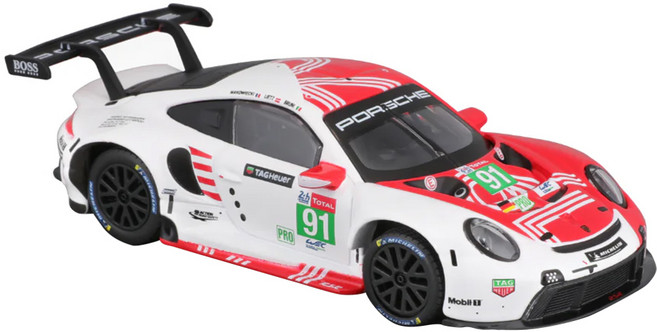 bbUrago 1:24 Porsche RSR LM 2020 賽車壓鑄模型, 1台, 紅色