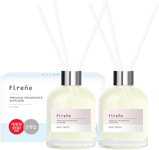 플렌느 NEW 방향제 실내용 디퓨저 200ml 2p + 스틱 10p, 레드프룻, 2개