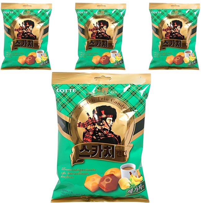 롯데웰푸드 스카치 캔디 세가지맛, 317g, 4개
