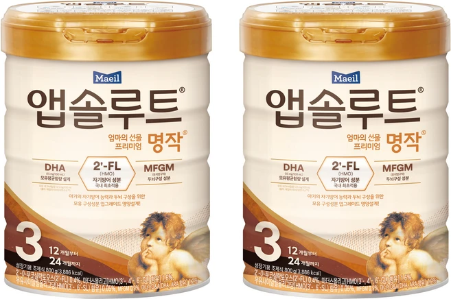 앱솔루트 명작 2FL 분유 3단계, 800g, 2개 - 쿠팡