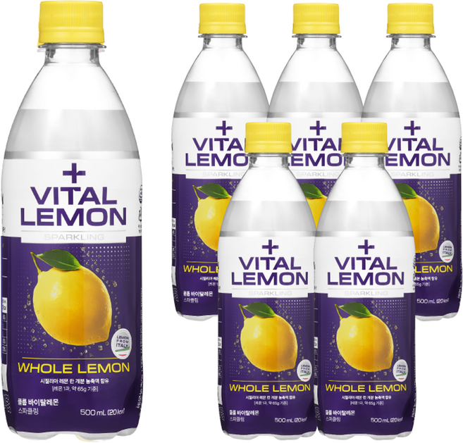 클룹 바이탈레몬 스파클링, 6개, 500ml