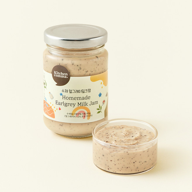 키친콤마 수제 얼그레이 밀크잼, 180g, 1개