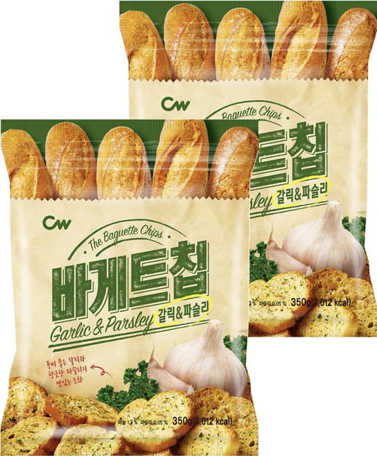 CW 大蒜麵包餅乾 蒜香巴西里口味, 350g, 2包