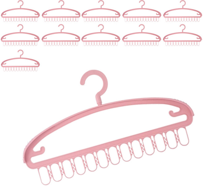 디오셀 가볍고 얇은 논슬립 옷걸이, 핑크, 12개
