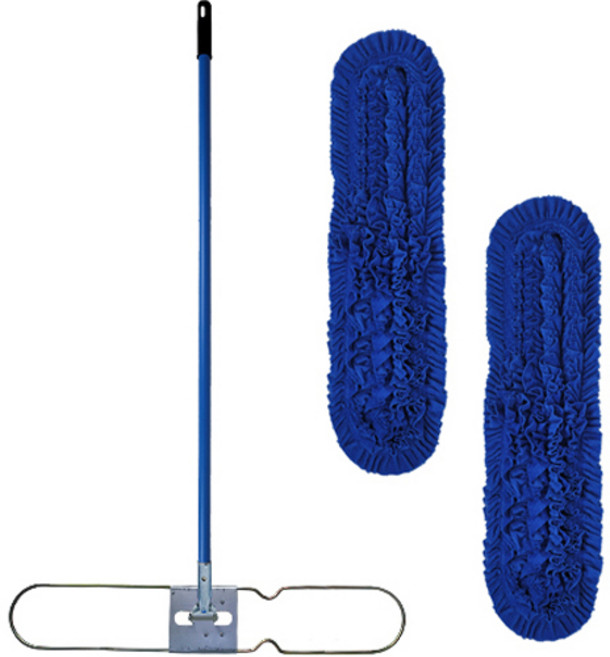 월드크린 극세사 리스킹 걸레 105cm x 2p + 판자루 세트, 1세트, 혼합색상