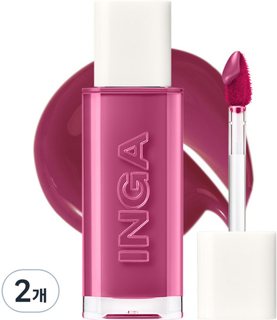 INGA Cosmetics 玻璃水光唇彩, Wicked, 4.5g, 2個