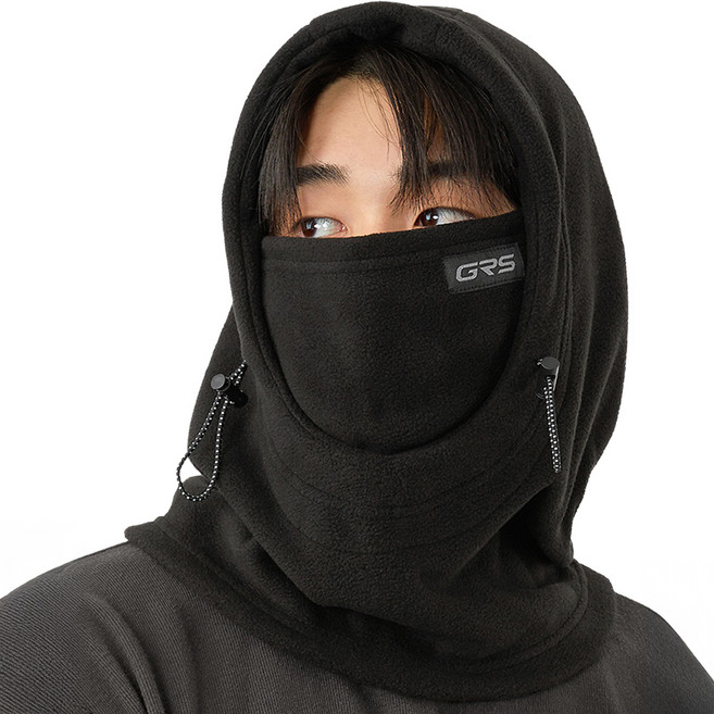 그루브스타 GRS 플리스 후드 넥워머, BLCAK, 1개