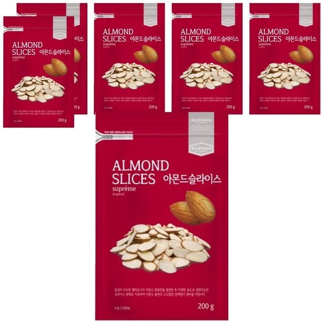 RichFarm Nuts 杏仁片, 200g, 6包