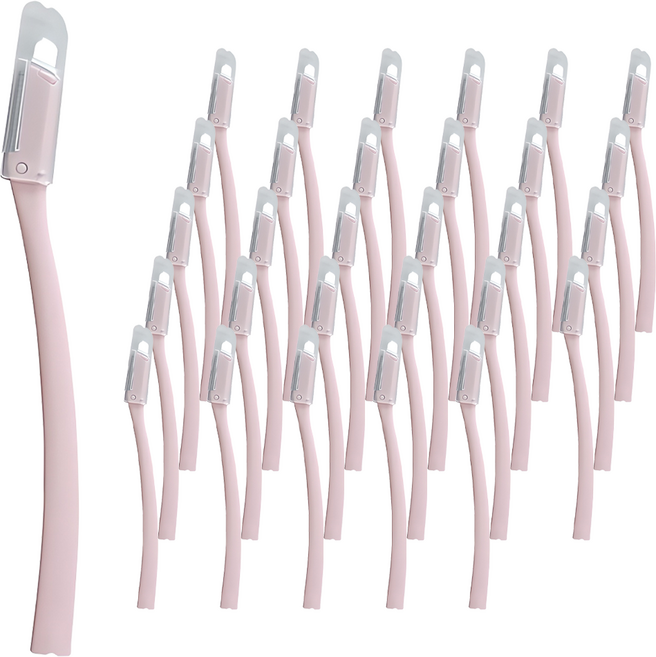 신도프라임 일본칼날 안전캡 눈썹칼, 베이비핑크, 30개