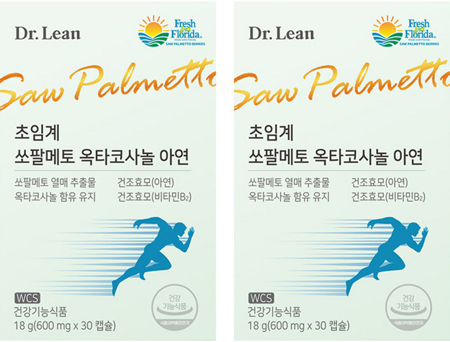 닥터린 초임계 쏘팔메토 옥타코사놀 아연 18g, 30정, 2개