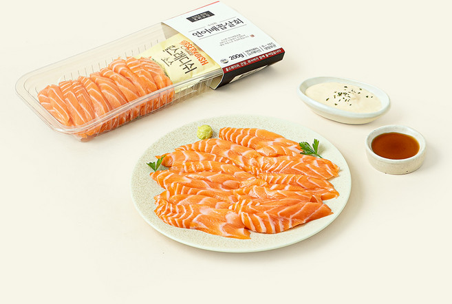 노르웨이 연어 배꼽살회, 200g, 1팩