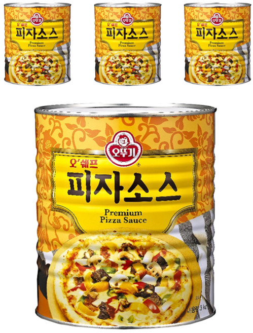 오뚜기 오쉐프 피자소스, 3kg, 4개