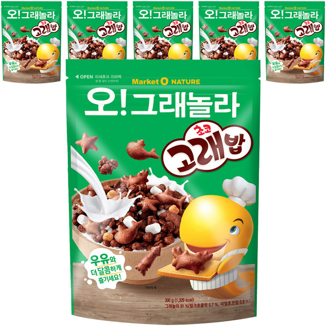 마켓오네이처 오리온 오!그래놀라 초코고래밥, 300g, 6개