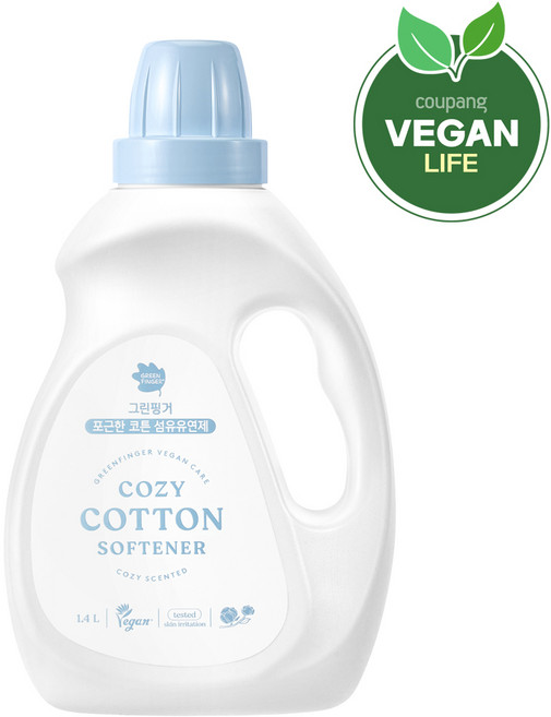 그린핑거 섬유유연제 포근한 코튼, 1.4L, 1개