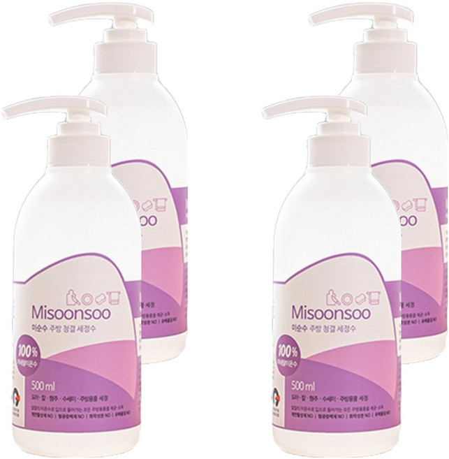 미순수 주방 청결 세정수, 4개, 500ml