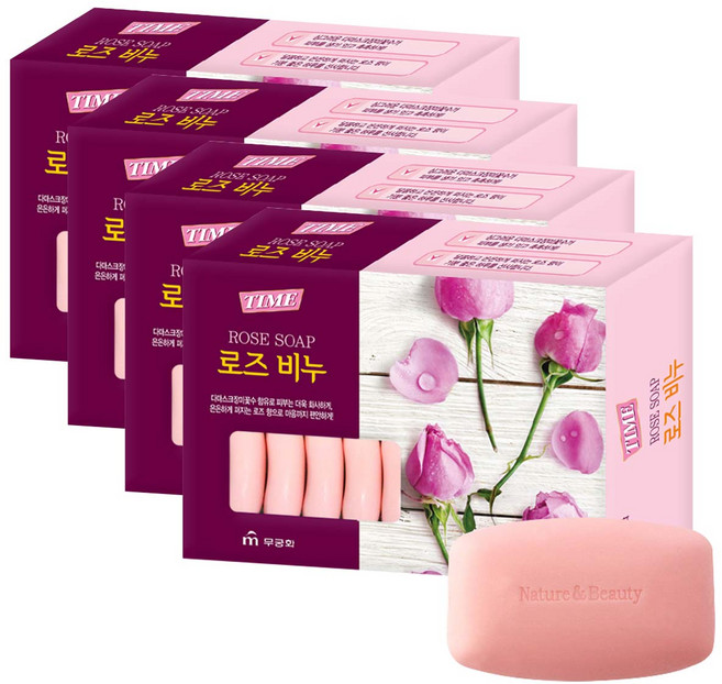 무궁화 타임 비누 로즈향, 90g, 64개입