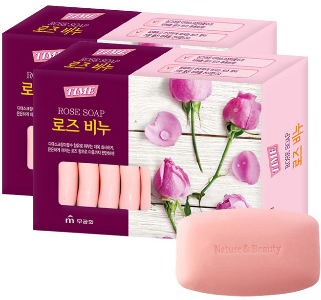 무궁화 타임 비누 로즈향, 90g, 32개입